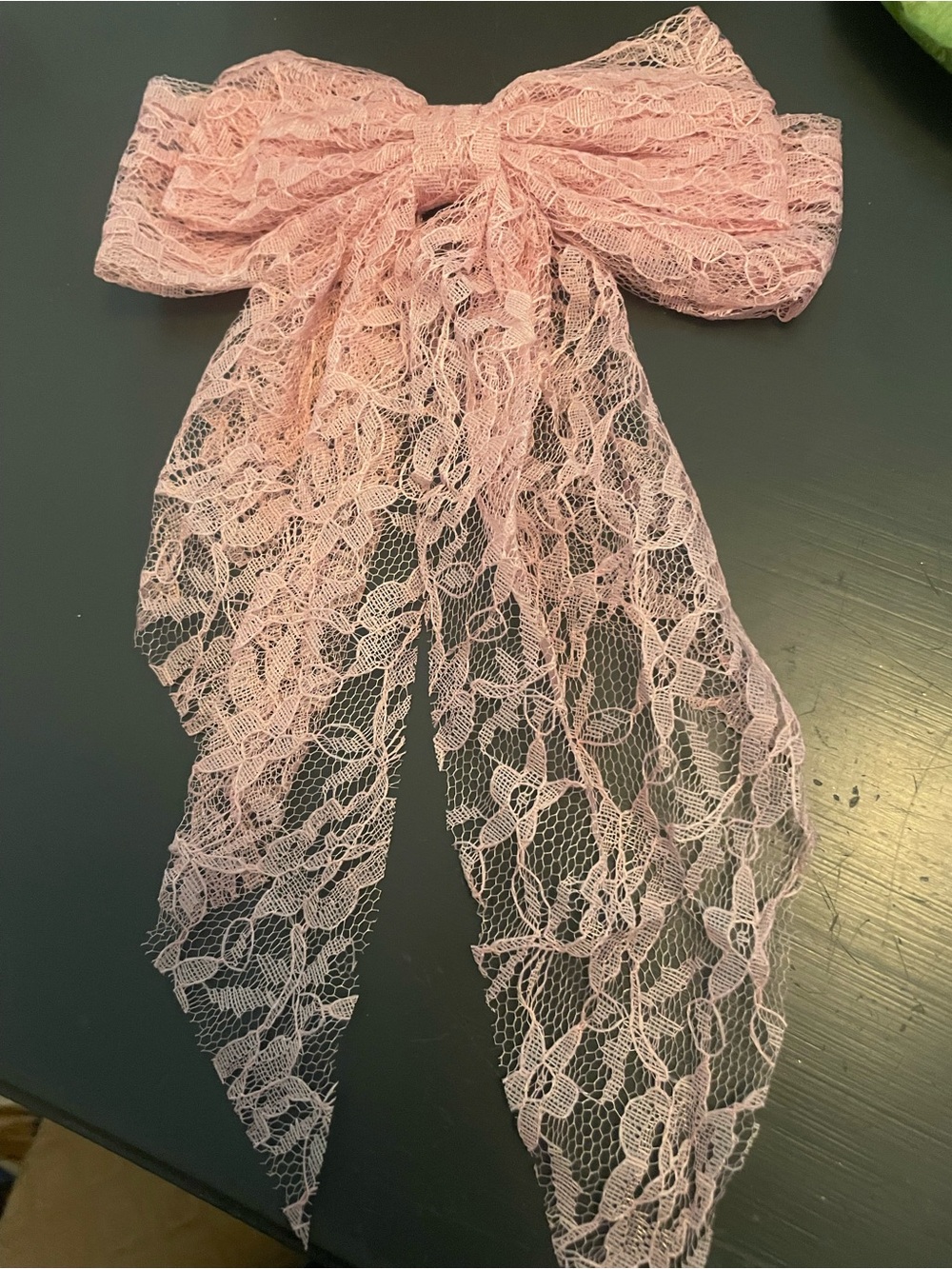 Pink Lace Hair Bow clip barrette cowgirl princess fairy